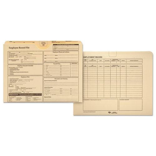 Quality Park - Employee Record Folder, Top Tab, Letter, Manila, 20/Pack, Sold as 1 PK