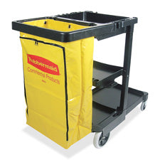 Rubbermaid Janitor Cart With Zipper Yellow Vinyl Bag, Sold as 1 Each
