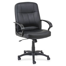 Lorell Chadwick Managerial Leather Mid-Back Chair, Sold as 1 Each