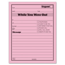 Adams While You Were Out Message Pad, Sold as 1 Package, 12 Pad per Package 