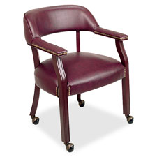 Lorell Traditional Captain Side Chair With Casters, Sold as 1 Each