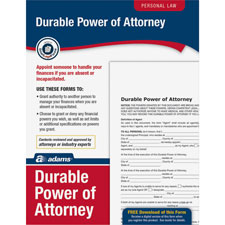 Adams General Power of Attorney Forms, Sold as 1 Each