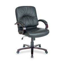 Lorell Woodbridge Series Managerial Mid-Back Chair, Sold as 1 Each