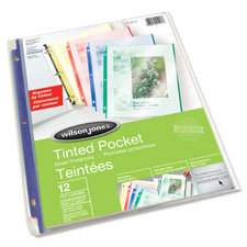 Wilson Jones Tinted Pocket Sheet Protector, Sold as 1 Package