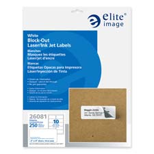 Elite Image Block-out Full Sheet Laser/Inkjet Label, Sold as 1 Package, 25 Each per Package 