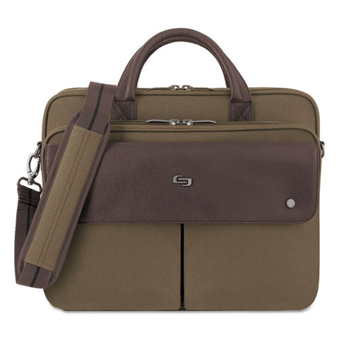 Executive Briefcase, 15.6", 15 1/2 x 1 7/8 x 15 1/4, Khaki/Brown, Sold as 1 Each