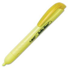 BIC Retractable Highlighter, Sold as 1 Set, 5 Each per Set 