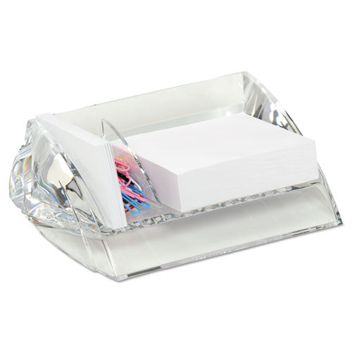 Stratus Acrylic Memo & Paper Clip Holder, 2-Compartment, 7 x 5 x 2 1/2, Clear, Sold as 1 Each