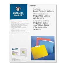 Business Source Permanent Laser/Inkjet Filing Label, Sold as 1 Package, 750 Each per Package 
