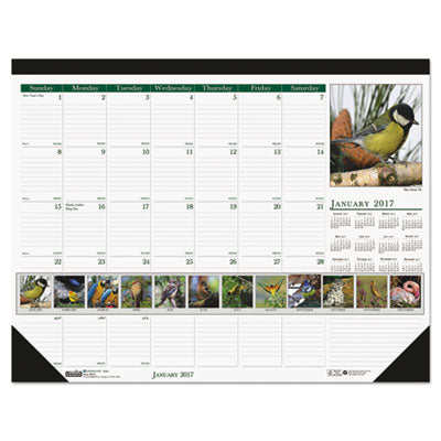 Wild Birds Photographic Monthly Desk Pad Calendar, 18 1/2 x 13, 2016, Sold as 1 Each
