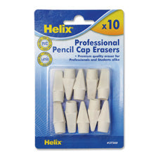 Helix Professional Hi-polymer Pencil Cap Erasers, Sold as 1 Package