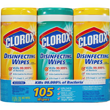 Disinfecting Wipes, 35 Wipes/Tub, 5PK/CT, White, Sold as 1 Carton, 105 Each per Carton 