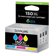 Lexmark 150XL High Capacity Return Program Ink Cartridge, Sold as 1 Package, 3 Each per Package 