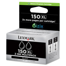 Lexmark 150XL Twin Pack High Capacity Return Program Ink Cartridge, Sold as 1 Package, 2 Each per Package 