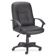 Lorell Leather Managerial Mid-back Chair, Sold as 1 Each