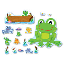 Carson-Dellosa Decorative Funky Frog Bulletin Board Set, Sold as 1 Set