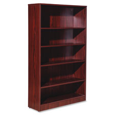 Lorell Essentials Series Mahogany Laminate Bookcase, Sold as 1 Each