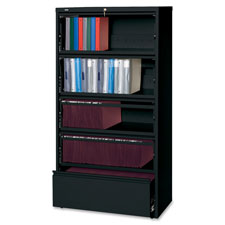 Lorell Receding Lateral File with Roll Out Shelves, Sold as 1 Each