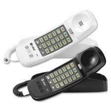 AT&T 210 Corded Trimline Phone with Speed Dial and Memory Buttons, Black, Sold as 1 Each