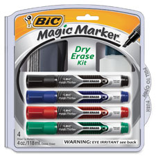 BIC Magic Marker Dry Erase Kit, Sold as 1 Kit