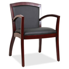 Lorell Arched Arms Wood Guest Chair, Sold as 1 Each