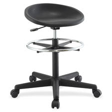Lorell Chromed Footring Adjustable Stool, Sold as 1 Each