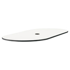 Safco Designer White Cha-Cha Table Oval Tabletop, Sold as 1 Each