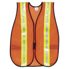 Crews Reflective Fluorescent Safety Vest, Sold as 1 Each