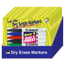CLI Dry Erase Markers Set Display, Sold as 1 Display, 12 Carat per Display 