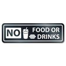U.S. Stamp & Sign No Food Or Drinks Window Sign, Sold as 1 Each