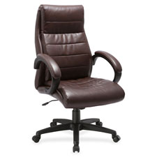Lorell Deluxe High-back Leather Chair, Sold as 1 Each