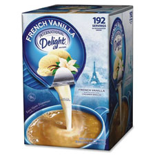 International Delight French Vanilla Creamer Singles, Sold as 1 Carton, 192 Each per Carton 