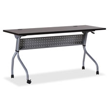Lorell Espresso/Silver Training Table, Sold as 1 Each