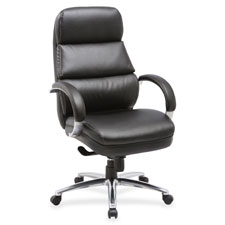 Lorell Leather High-back Chair, Sold as 1 Each