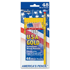 The Write Dudes USA Gold American Wood Pencils, Sold as 1 Package, 48 Each per Package 