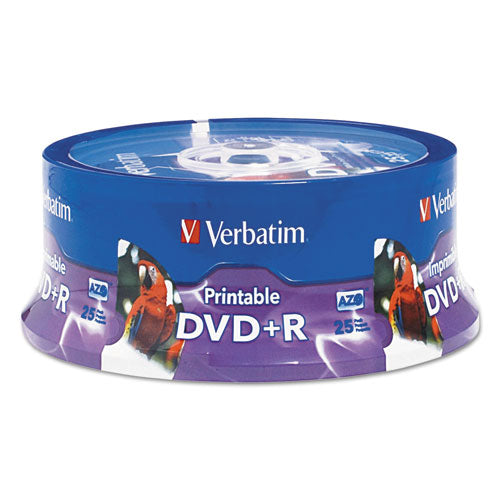 DVD+R, 4.7GB, 16X, White Inkjet Printable, Hub Printable, 25/PK Spindle, Sold as 1 Package