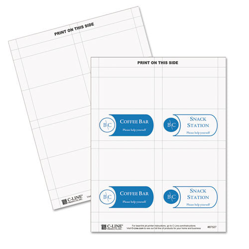 Scored Tent Cards, White Cardstock, 3 1/2 x 2, 4/sheet, 40 sheets/BX, Sold as 1 Box, 160 Each per Box 