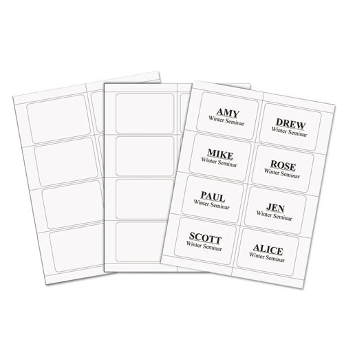 C-Line - Self-Adhesive Inkjet/Laser Printer Name Badges, 2-1/3 x 3-3/8, White, 200/Box, Sold as 1 BX