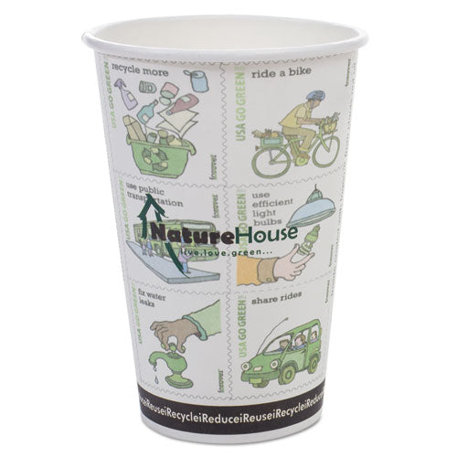 NatureHouse - Compostable Paper/PLA Cup, 16 oz, Black, 50/Pack, Sold as 1 PK