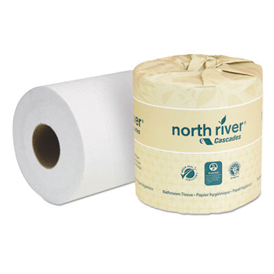North River Standard Bathroom Tissue, 2-Ply, 4 5/16 x 3 3/4, 550/Roll, 80/Carton, Sold as 1 Carton, 80 Roll per Carton 