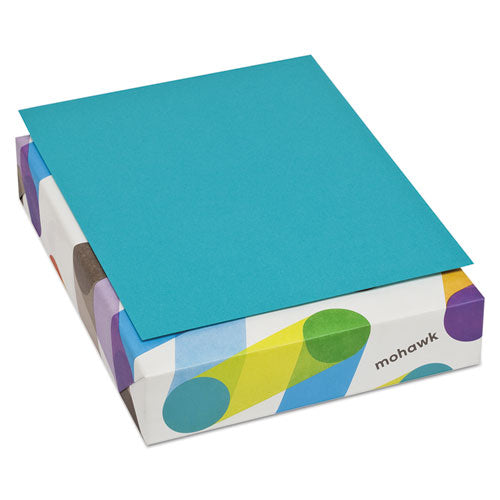 Mohawk - Brite-Hue Multipurpose Colored Paper, 24lb, 8-1/2 x 11, Sea Blue, 500 Sheets/RM, Sold as 1 RM