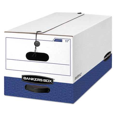 Bankers Box - Liberty Max Strength Storage Box, Ltr, 12 x 24 x 10, White/Blue, 4/Carton, Sold as 1 CT