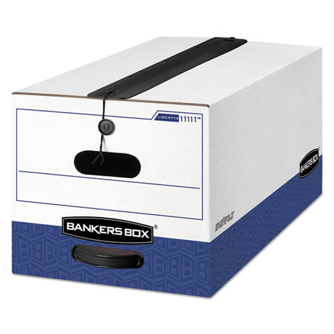 Bankers Box - Liberty Plus Storage Box, Letter, String/Button, White/Blue, 12/Carton, Sold as 1 CT