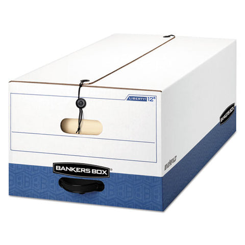 Bankers Box - Liberty Max Strength Storage Box, Legal, 15 x 24 x 10, White/Blue, 12/Carton, Sold as 1 CT