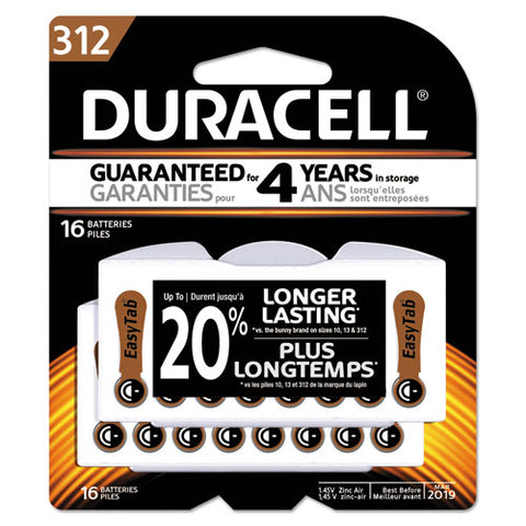 Button Cell Hearing Aid Battery, 312, 16/Pk, Sold as 1 Package