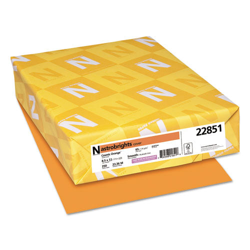 Wausau Paper - Astrobrights Colored Card Stock, 65 lbs., 8-1/2 x 11, Cosmic Orange, 250 Sheets, Sold as 1 PK