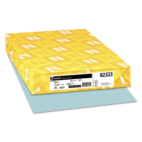 Exact Vellum Bristol Cover Stock, 67 lbs., 11 x 17, Blue, 250 Sheets, Sold as 1 Package