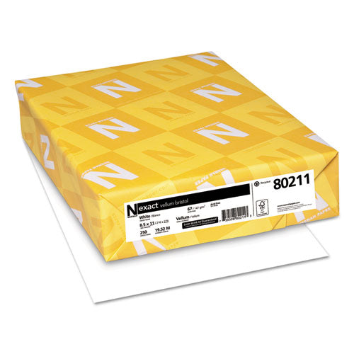 Exact Vellum Bristol Cover Stock, 67 lbs., 8-1/2 x 11, White, 250 Sheets, Sold as 1 Package