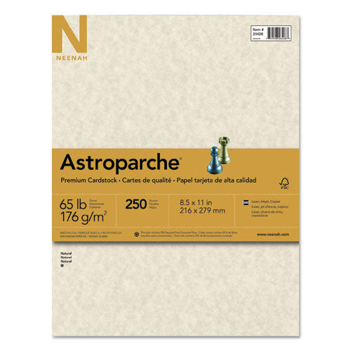 Wausau Paper - Astroparche Cover Stock, 65 lbs., 8-1/2 x 11, Natural, 250 Sheets/Pack, Sold as 1 PK
