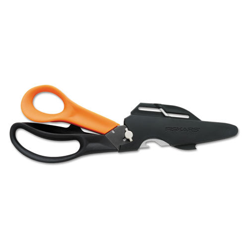Fiskars - Cuts+More, 9 in. Length, 3-1/2 in. Cut, Black/Orange, Sold as 1 EA